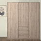 Naia Wardrobe with 2 Sliding Doors 1 Door 3 Drawers in Jackson Hickory Oak