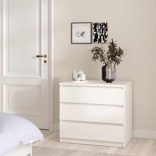 Naia Chest of 3 Drawers in White