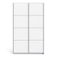 Verona Sliding Wardrobe 120cm in White with White Doors with 2 Shelves