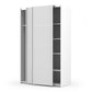 Verona Sliding Wardrobe 120cm in White with White Doors with 5 Shelves