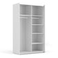 Verona Sliding Wardrobe 120cm in White with White Doors with 5 Shelves