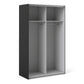 Verona Sliding Wardrobe 120cm in Black Matt with Black Matt Doors with 2 Shelves