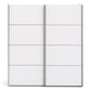 Verona Sliding Wardrobe 180cm in White with White Doors with 2 Shelves