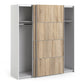 Verona Sliding Wardrobe 180cm in White with Oak Doors with 2 Shelves