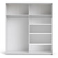 Verona Sliding Wardrobe 180cm in White with Mirror Doors with 5 Shelves