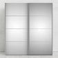 Verona Sliding Wardrobe 180cm in White with Mirror Doors with 5 Shelves