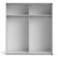 Verona Sliding Wardrobe 180cm in White with Oak and Mirror Doors with 2 Shelves