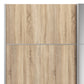 Verona Sliding Wardrobe 180cm in White with Oak and Mirror Doors with 2 Shelves