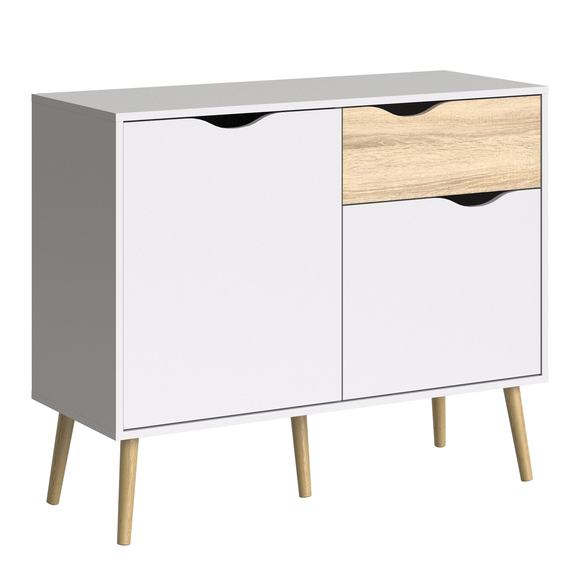 Oslo Sideboard Small 1 Drawer 2 Doors in White and Oak