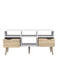 Oslo TV Unit Wide 2 Drawers 4 Shelves in White and Oak