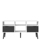 Oslo TV Unit Wide 2 Drawers 4 Shelves in White and Black Matt