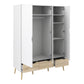 Oslo Wardrobe 3 Doors 3 Drawers in White and Oak