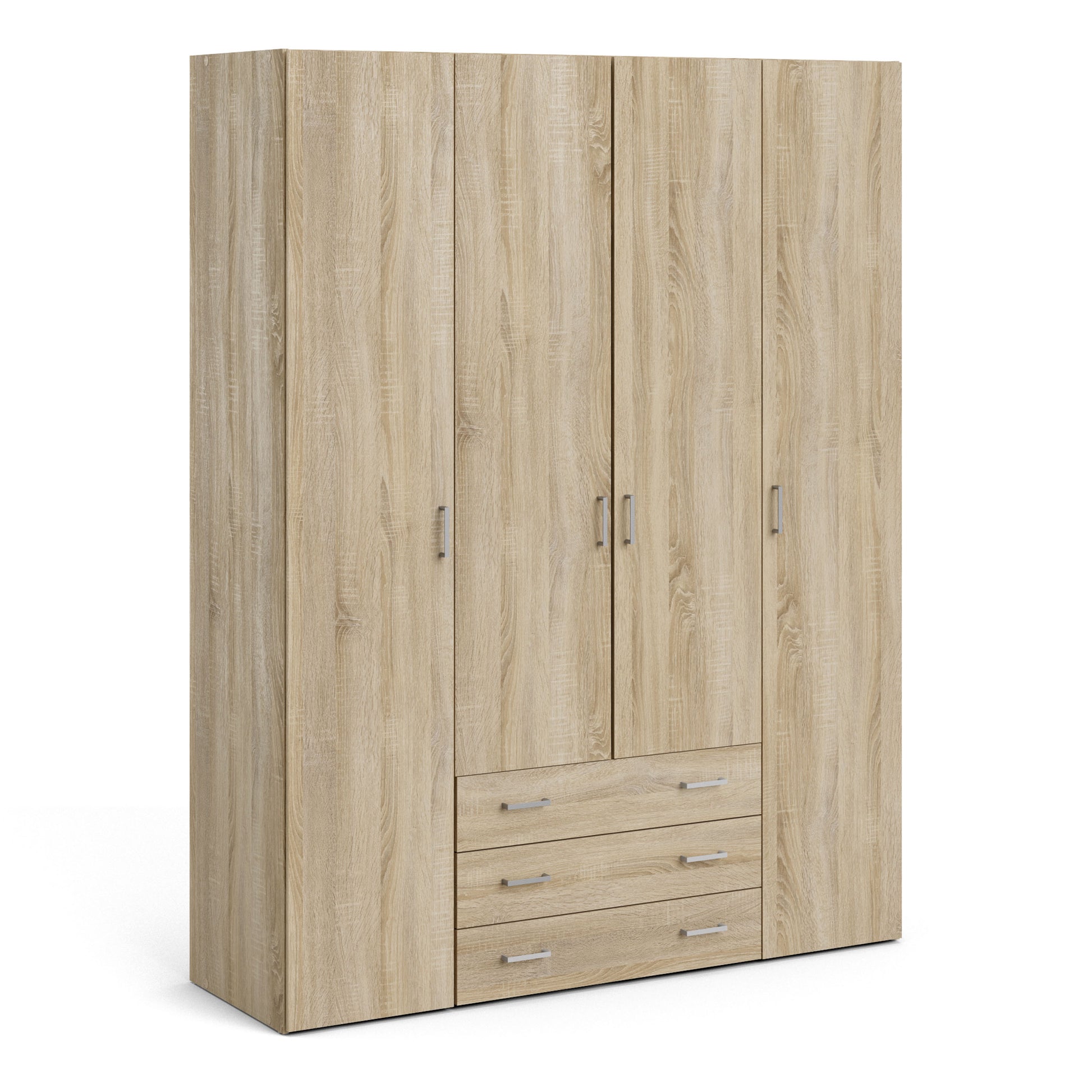 Space Wardrobe 4 Doors 3 Drawers in Oak 2000