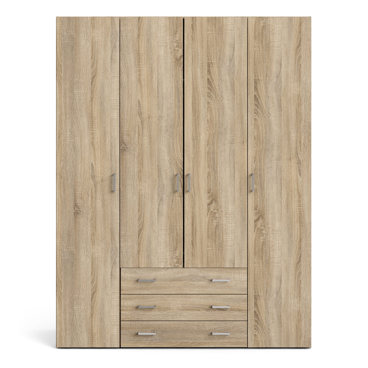 Space Wardrobe 4 Doors 3 Drawers in Oak 2000