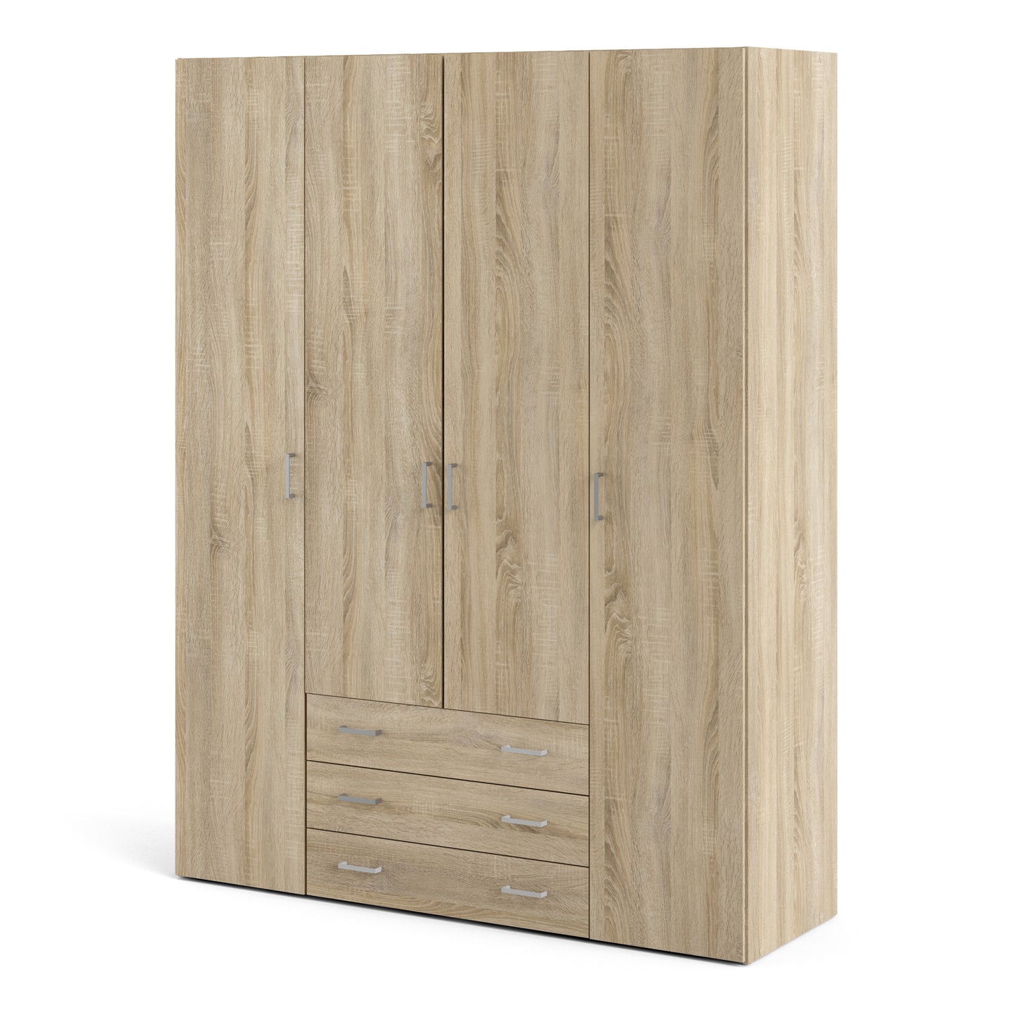 Space Wardrobe 4 Doors 3 Drawers in Oak 2000