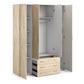 Space Wardrobe 4 Doors 3 Drawers in Oak 2000