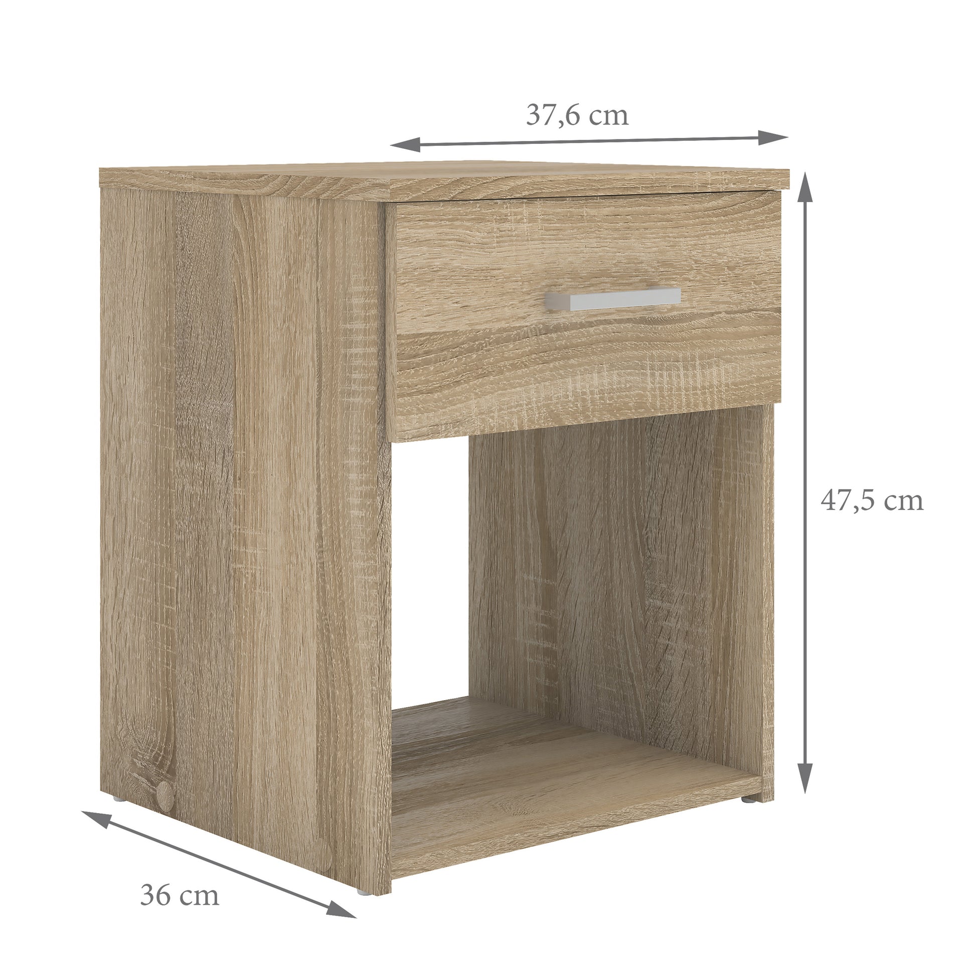 Space Bedside 1 Drawer in Oak