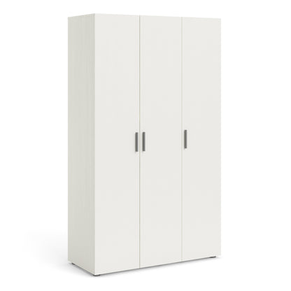 Pepe Wardrobe with 3 Doors in White Woodgrain