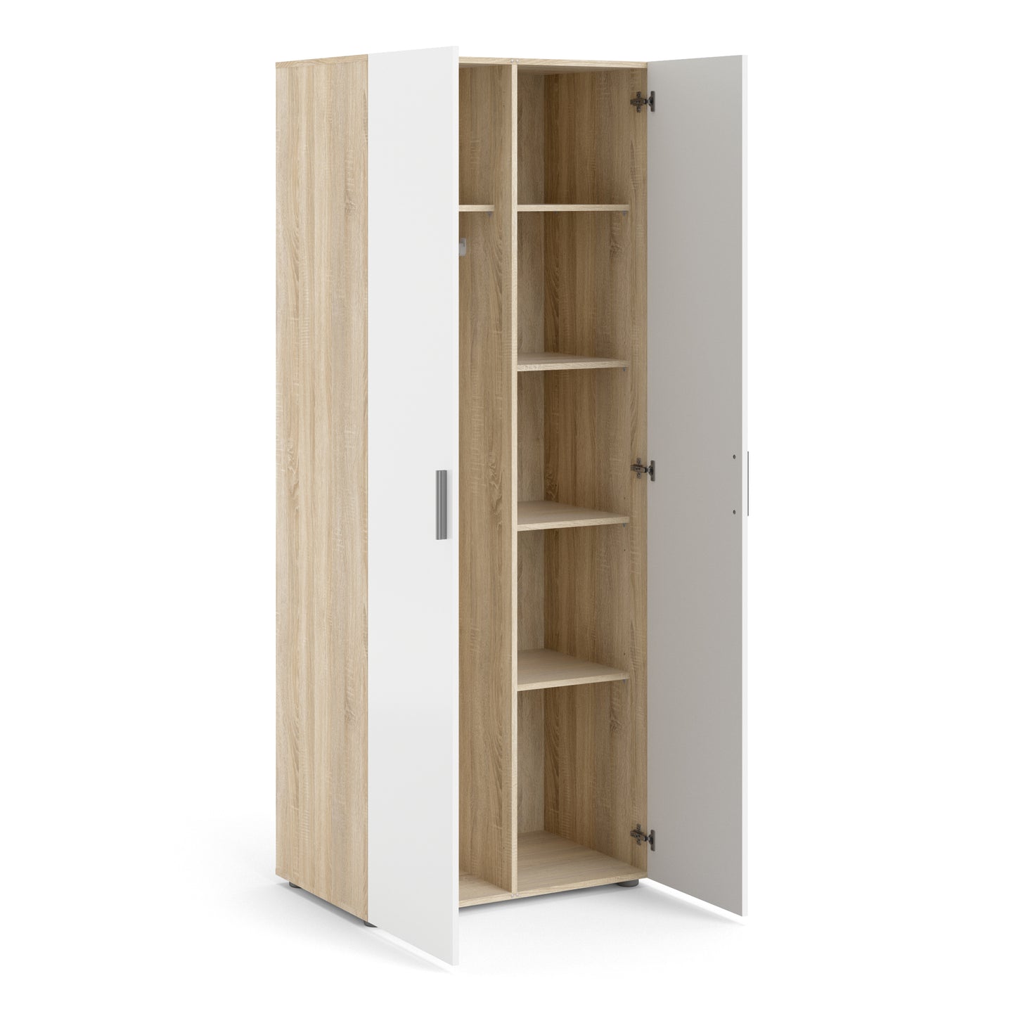 Pepe Wardrobe with 2 Doors in Oak with White High Gloss