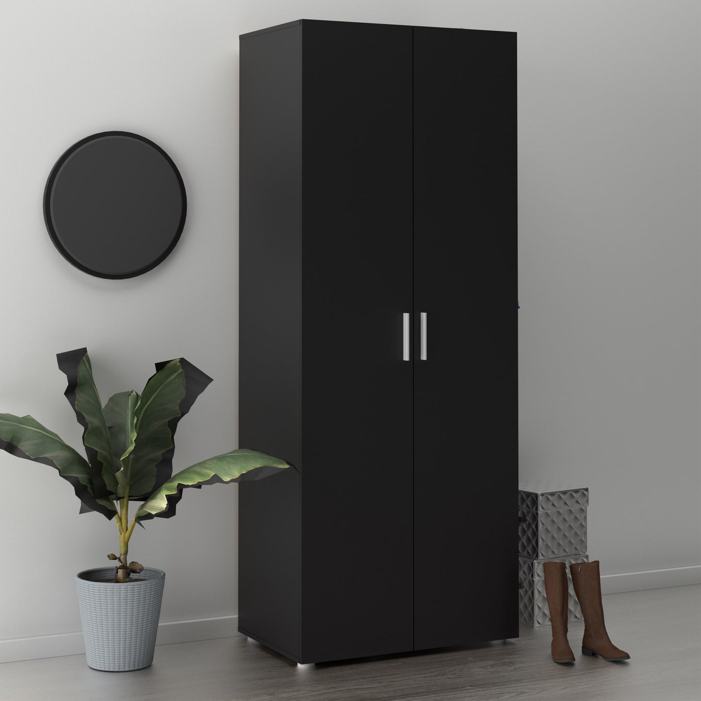 Pepe Wardrobe with 2 Doors in Black