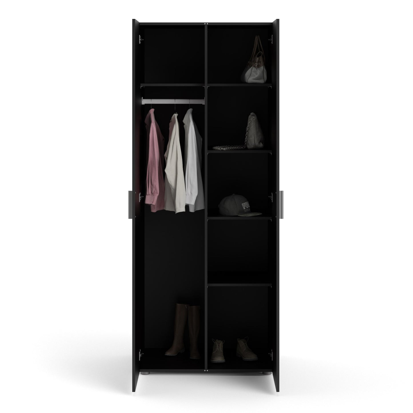 Pepe Wardrobe with 2 Doors in Black