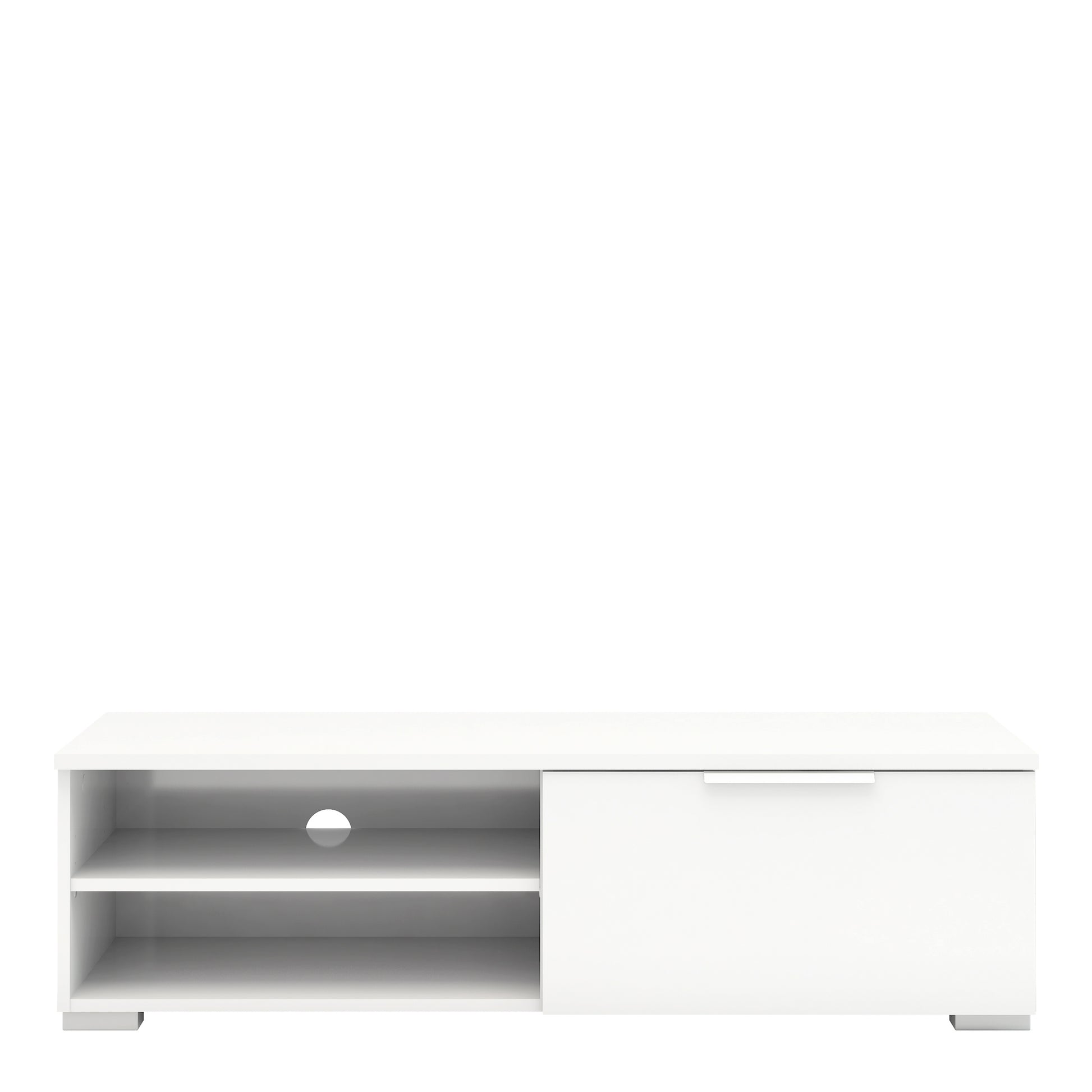 Match TV Unit 1 Drawers 2 Shelf in White High Gloss