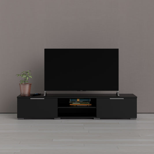 Match TV Unit 2 Drawers 2 Shelf in Black