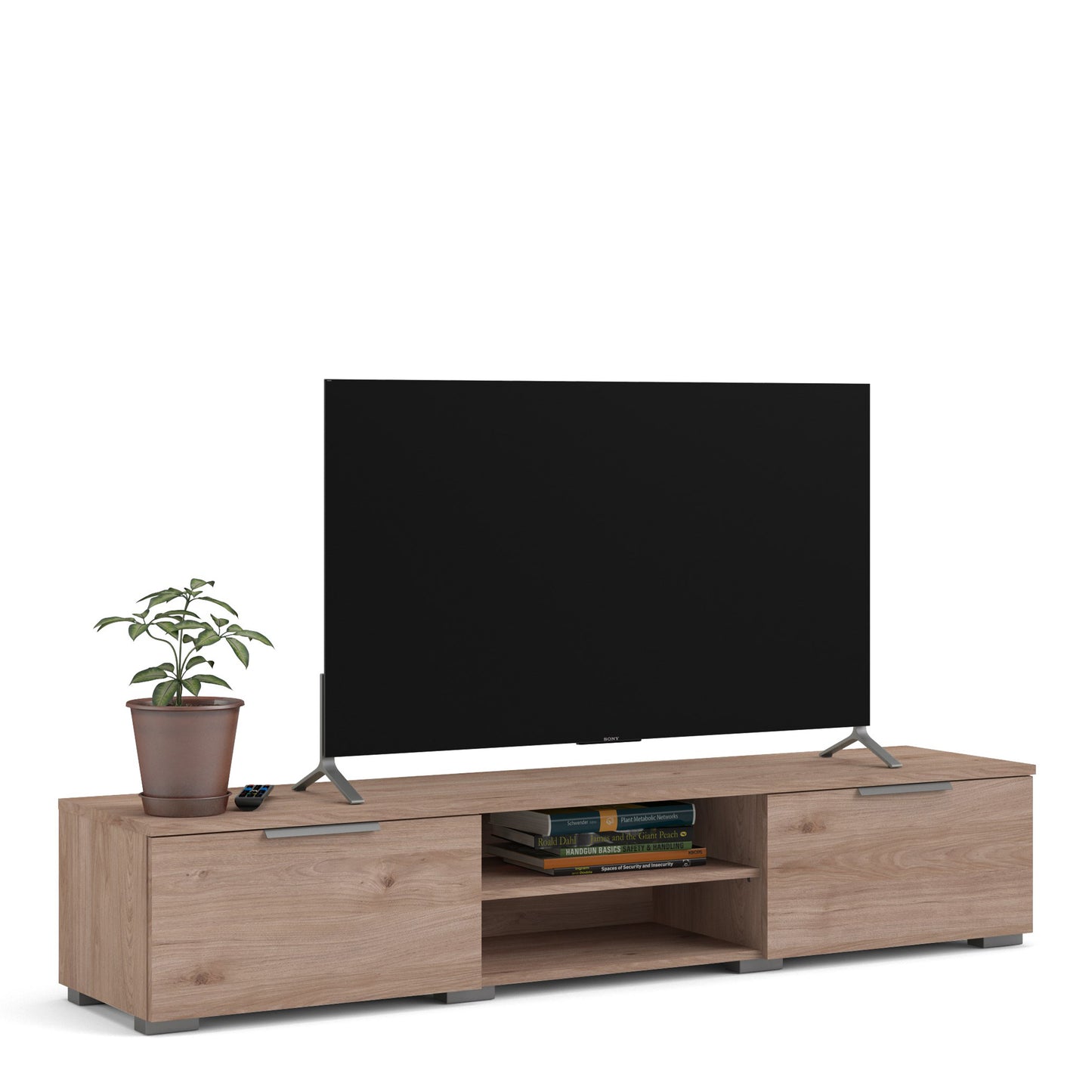 Match TV Unit 2 Drawers 2 Shelf in Jackson Hickory Oak