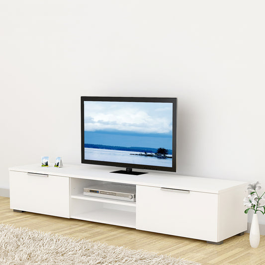 Match TV Unit 2 Drawers 2 Shelf in White High Gloss