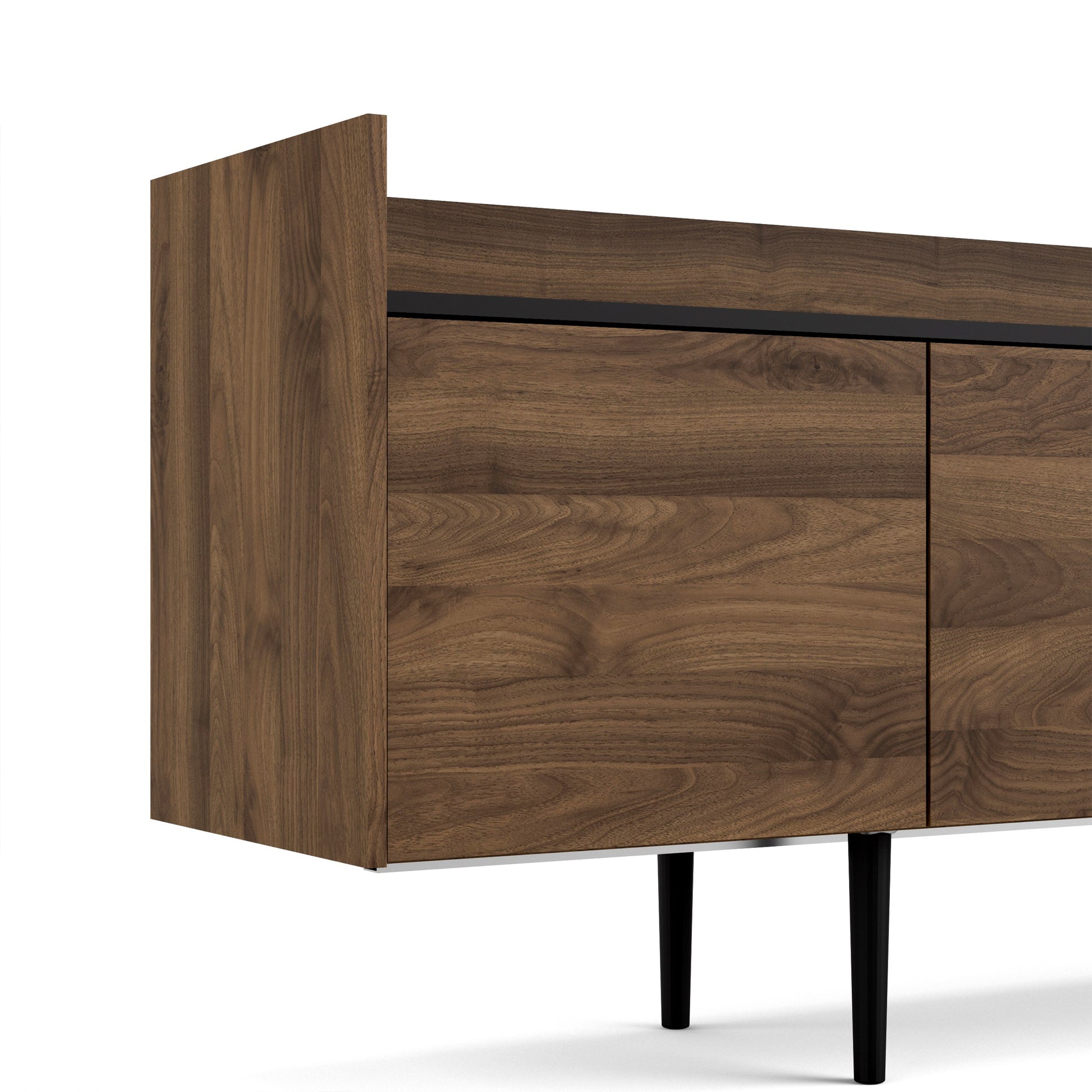 Unit Sideboard 2 Drawers 3 Doors in Walnut and Black