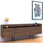 Unit Sideboard 2 Drawers 3 Doors in Walnut and Black