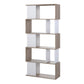 Maze Open Bookcase 4 Shelves in Jackson Hickory Oak and White