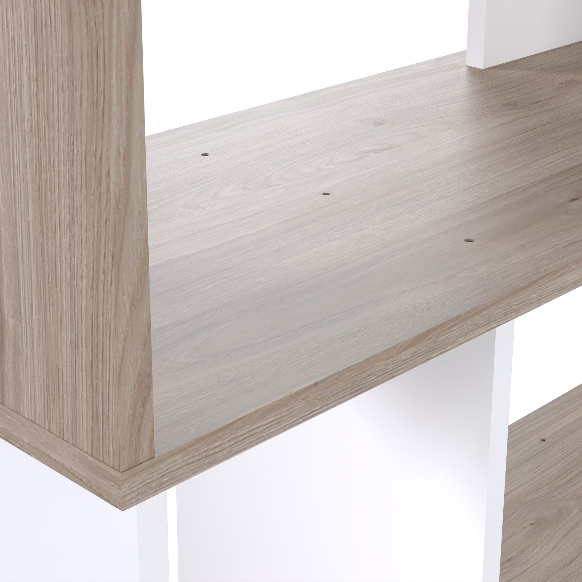 Maze Open Bookcase 4 Shelves in Jackson Hickory Oak and White