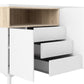 Roomers Sideboard 3 Drawers 3 Doors in White and Oak