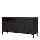 Roomers Sideboard 3 Drawers 3 Doors in Black and Walnut