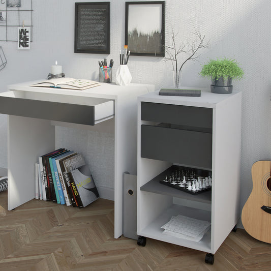 Function Plus Mobile File Cabinet 2 Drawers 1 Shelf