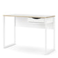 Function Plus Desk 1 Drawer in White with Oak Trim