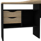 Function Plus Corner Desk 2 Drawers in Black Matt and Oak