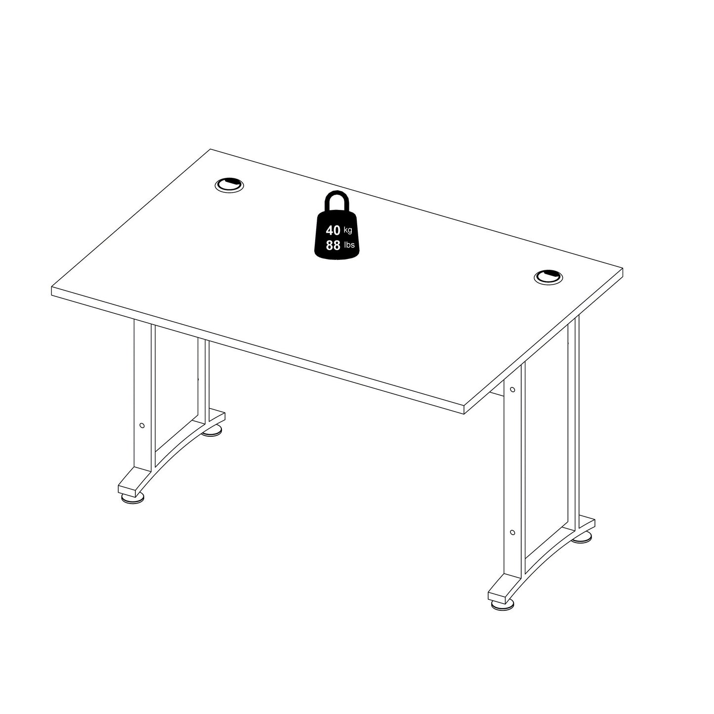 Prima Desk 120cm in White with White Legs