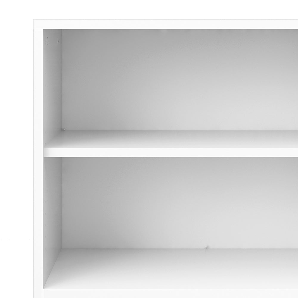 Prima Bookcase 2 Shelves with 2 Drawers 2 Doors In White