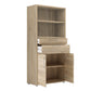 Prima Bookcase 2 Shelves with 2 Drawers 2 Doors In Oak