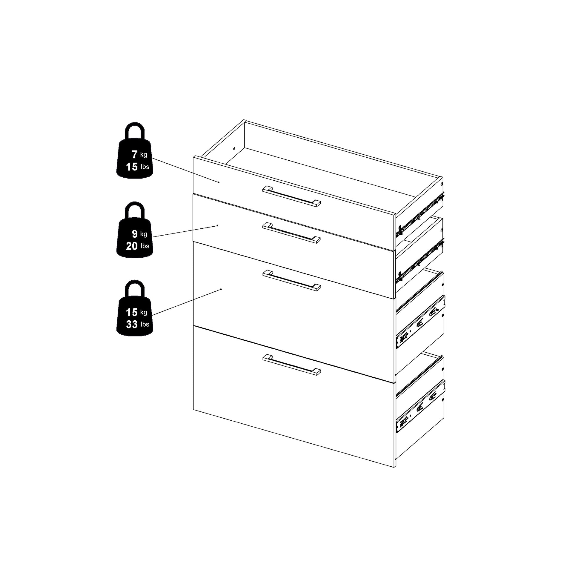 Prima Bookcase 1 Shelf With 2 Drawers 2 File Drawers In White