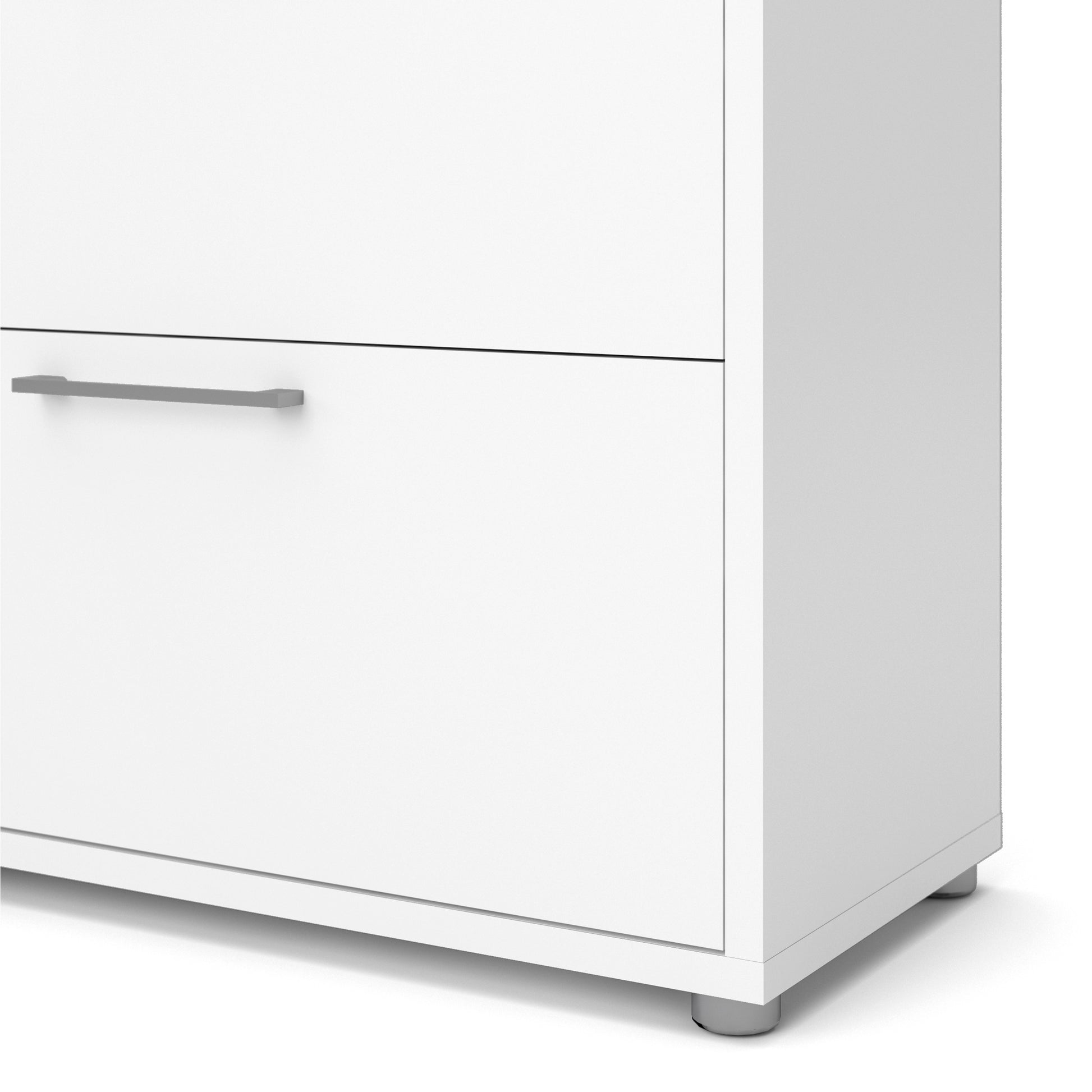 Prima Bookcase 1 Shelf With 2 Drawers 2 File Drawers In White