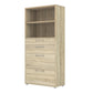 Prima Bookcase 1 Shelf with 2 Drawers 2 File Drawers in Oak