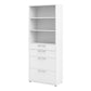 Prima Bookcase 2 Shelves with 2 Drawers 2 File Drawers in White