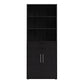 Prima Bookcase 4 Shelves with 2 Doors in Black Woodgrain