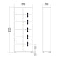 Prima Bookcase 4 Shelves with 2 Doors in Black Woodgrain