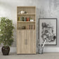 Prima Bookcase 4 Shelves with 2 Doors in Oak