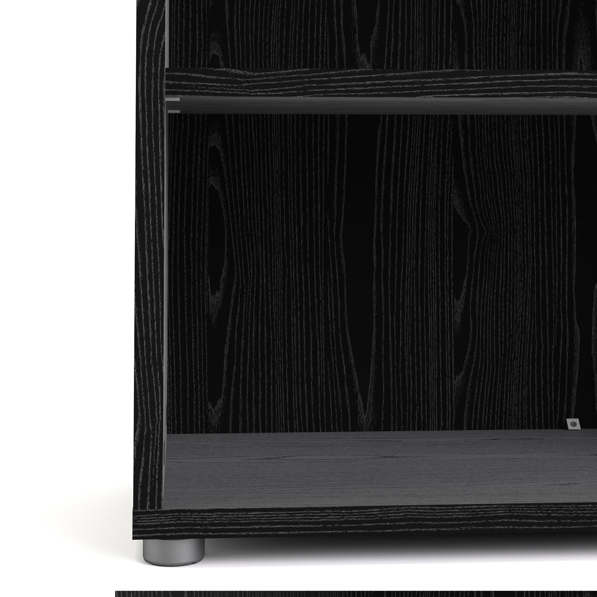 Prima Bookcase 2 Shelves in Black Woodgrain