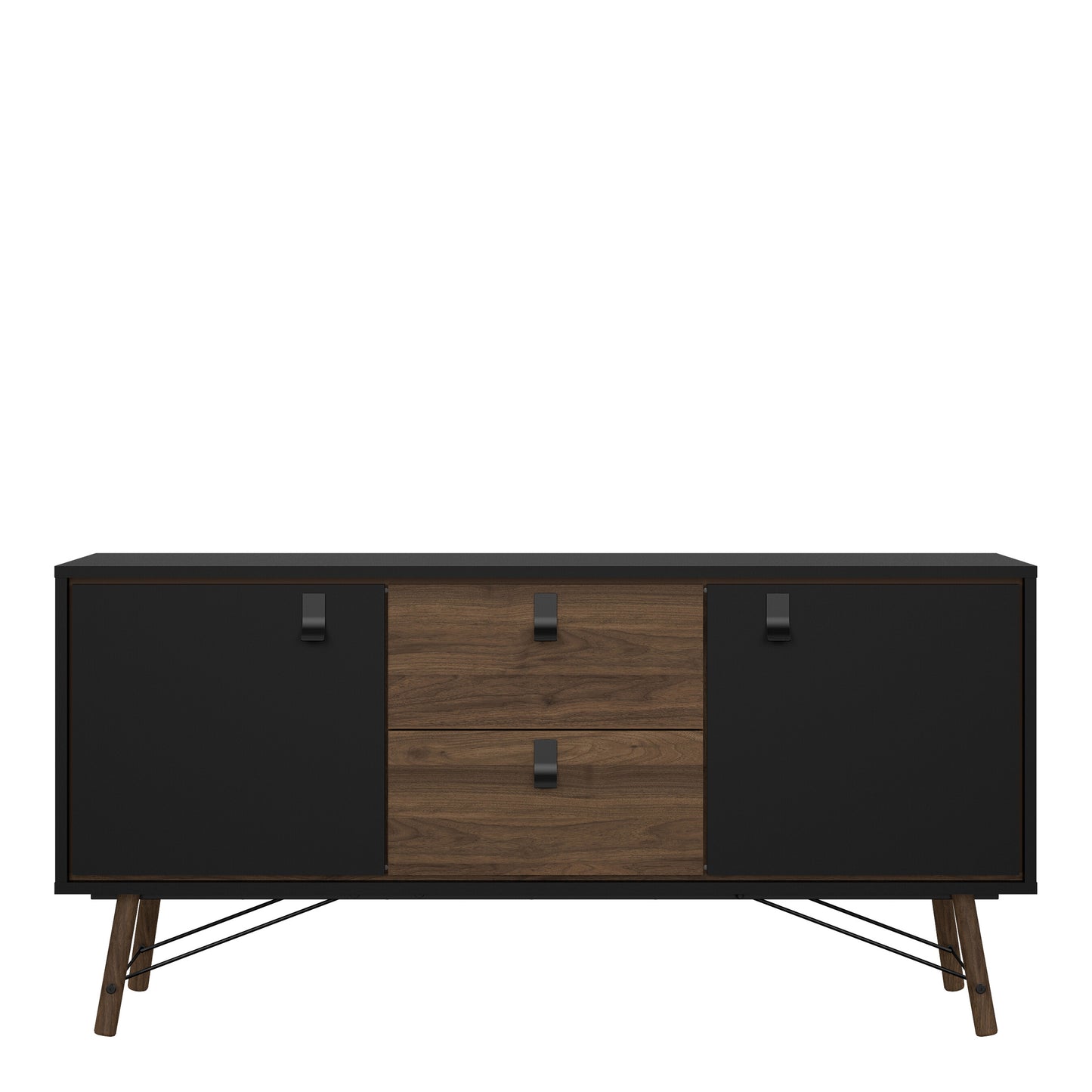 Ry Sideboard 2 Doors 2 Drawers in Matt Black Walnut